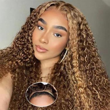 Imagem de Peruca RUI MEI SI Glueless Human Hair 4/27 Ombre Honey Blonde