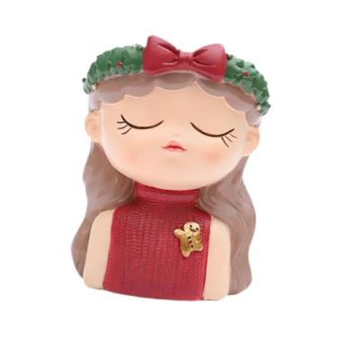 Imagem de IEUDNS Vaso de resina para plantas, vaso de flores para meninas, escultura moderna, de mesa, pequeno de flores para quarto, escritório, casa, ornamento, D