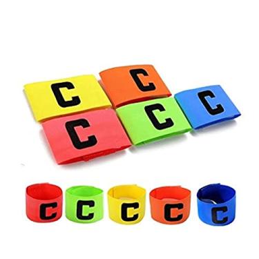 Imagem de Braçadeiras de capitão de futebol americano Wrzbest Braçadeiras de capitão Armband Tamanho personalizado especial para crianças e jovens - Pacote com 5 cores