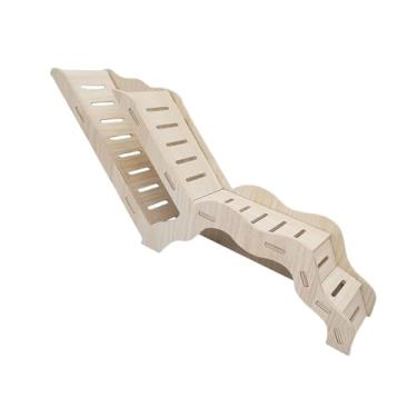 Imagem de IEUDNS Esconderijo para hamster de madeira, toca, rampa de escalada, acessórios resistentes, 32x7x13cm, versátil para esconderijo de habitat de pequenos