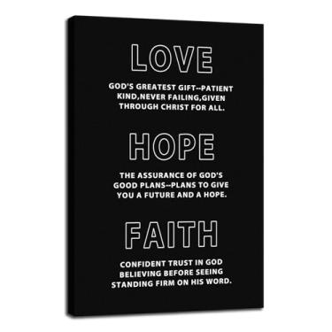 Imagem de Citações motivacionais arte de parede em tela inspiradora amor esperança fé pôsteres impressões arte inspiradora citação empreendedor moderna casa escritório quarto decoração de parede emoldurada