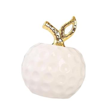 Imagem de IEUDNS Escultura de estátua de fruta, elegante ornamento de cerâmica de frutas para shoppings, lojas, estantes, decoração de escritório, Branco