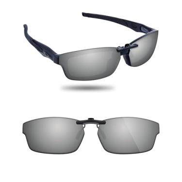Imagem de Fiskr Óculos de sol polarizados clip-on para Oakley Crosslink OX8027 (tamanho 53-17) - Proteção UV - Ajuste universal para homens e mulheres, Prata metálica., 53*17mm