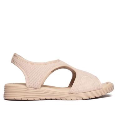 Imagem de Sandália Feminina Comfortflex Tecido Elástico Bege, Bege, 35