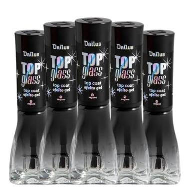 Imagem de Kit 5 Esmaltes Top Glass Dailus Top Coat Efeito Gel Esmalte (5 Unidades)
