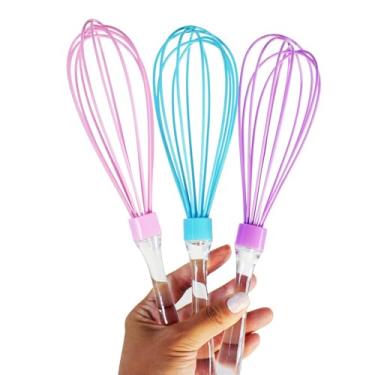 Imagem de Batedor de Plástico para Cozinha Utensílio Manual para Misturar Ovos Massas e Molhos Fouet