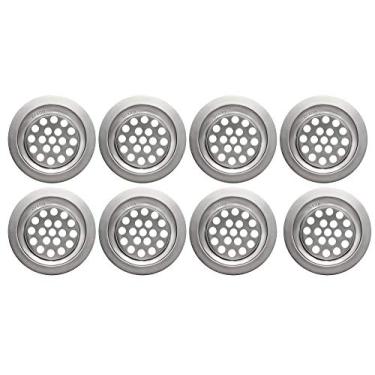 Imagem de Protetor de cabelo de metal para pia de banheira com ralo pequeno – Pacote com 8 – Coador de ralo de pia de cozinha para ralo de banheiro