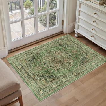 Imagem de Tapete de entrada 5 x 7 cm, macio, lavável, antiderrapante, tapete leve, interior de lã sintética, tapete pequeno para entrada, cozinha, quarto, sala de estar