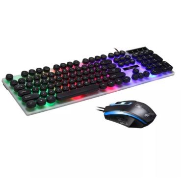 Imagem de Teclado com mouse retroiluminado, tecla redonda com fio