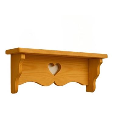 Imagem de Prateleira de Madeira Pinus – Tábua Natural, Estante para Decoração Moderna Quarto Sala e Cozinha (50CM)