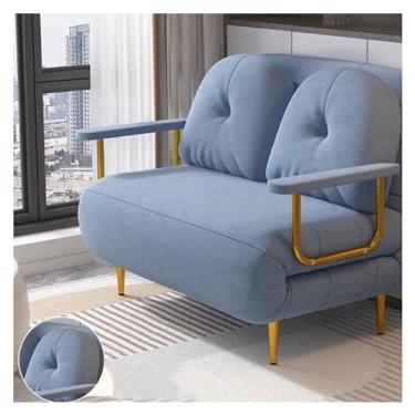 Imagem de Sofá-cama dobrável Sofá-cama dobrável moderno, sofá-cama com encosto ajustável multifuncional, poltrona reclinável conversível, adequado para sala de estar, quarto(Blue,100cm)