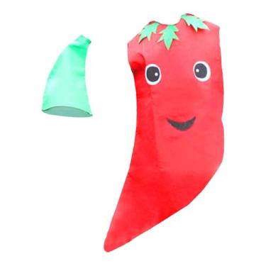 Imagem de Hailong Ming Fantasia de Frutas Adorável Vestido de Fantasia para Carnaval Halloween Dramatização Meninos Meninas, Formato de Pimenta
