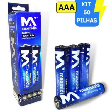 Imagem de Kit 60 Pilhas AA Ou AAA 1,5v Normal Palito 1 Caixa C/60 Un - Europio