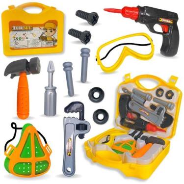 Imagem de Maleta De Ferramentas Furadeira Brinquedo Infantil C/Óculos - Europio
