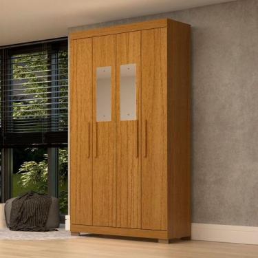 Imagem de Guarda-Roupa Solteiro Lana 4 Portas 2 Gavetas com Espelho 100% Mdf Cin