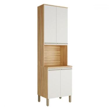 Imagem de Paneleiro Napoli 4 Portas 3 Prateleiras 100% Mdf Amêndoa/Off White - R
