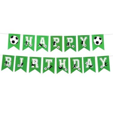 Imagem de Faixa de futebol de feliz aniversário, tema de futebol, faixa de feliz aniversário, decorações de festa de aniversário de futebol para meninos, crianças, meninas, esportes, presentes, decorações de