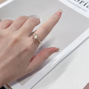 Imagem de Anel de alívio da ansiedade com pedra olho de gato, zircônia cúbica, strass, zircão, ajustável, anel empilhável, para mulheres, alívio de estresse, tédio, autismo, compromisso, formatura