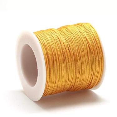 Imagem de Cordão de nylon 100 m de 0,8 mm laranja com nó chinês e macramê para fabricação de joias, suprimentos de embrulho Kumihimo para artesanato DIY