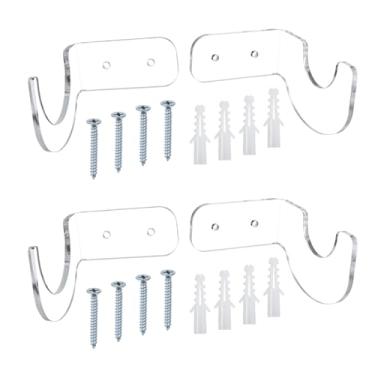 Imagem de Suporte de parede para sabre de luz de 6 x 7 x 5 cm, 2 pares de suporte de parede para exibição de espada de luz de acrílico, suporte de parede para tacos de beisebol para espada de sabre de luz em