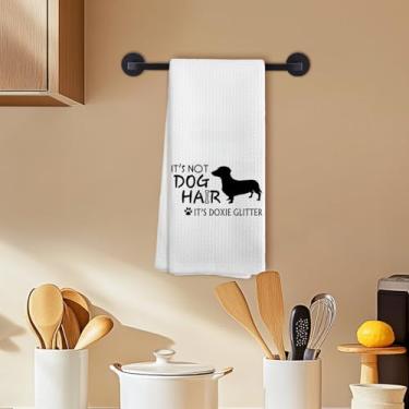 Imagem de Toalhas de cozinha Dachshund, presentes de cachorro Weiner, panos de prato para cozinha, não é pelo de cachorro, é Doxie Glitter Dachshund presentes toalha de chá de mão para banheiro, 40 x 61 cm