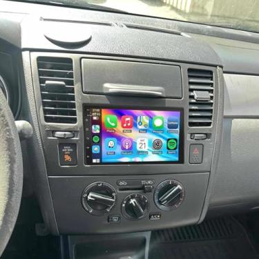 Imagem de PHEZEN Estéreo automotivo com tela sensível ao toque de 7 polegadas para Nissan Versa, 2007-2011, Android 13, rádio veicular com Carplay e Android Auto GPS Navigation BT Mirror Link WiFi Backup Camera