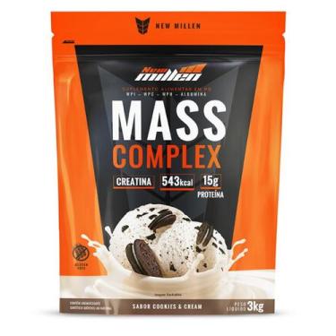 Imagem de Hipercalórico Mass Complex 14.400 Refil 3kg Sabor Cookies New Millen