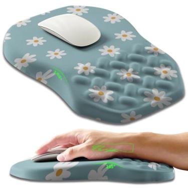 Imagem de Armanza Mouse pad ergonômico inclinado suporte de pulso, descanso de pulso Mousepad para alívio da dor do túnel do carpo com volume de massagem e espuma de memória de recuperação lenta (30 x 20 cm,