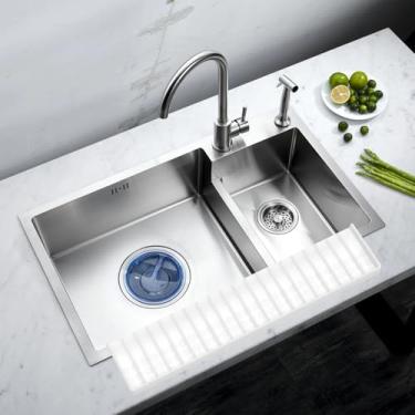 Imagem de Protetor de borda de pia de silicone para pia de cozinha, protetor de respingos antiderrapante com ventosa protetores de bancada cortáveis à prova de respingos de bancada 50 x 17,5 cm para cozinhas