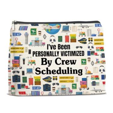 Imagem de LyoGao Bolsa de maquiagem para comissária de bordo, presente para aeromoça, aviação, presente para tripulação de cabine, bolsa cosmética de aviação