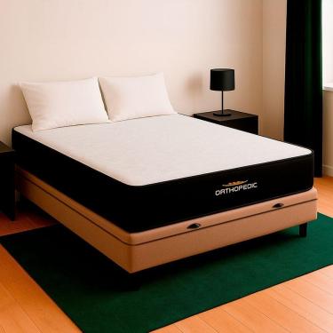 Imagem de Cama Box Baú Viúvo E Colchão Orthopedic D33 V-store Cor:bege
