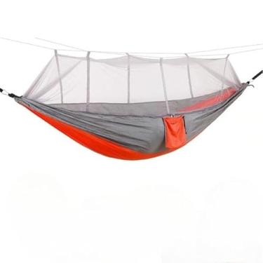 Imagem de Rede de Dormir, Rede de Descanso com Mosquiteiro para Acampamento com Acessorios(Laranja)