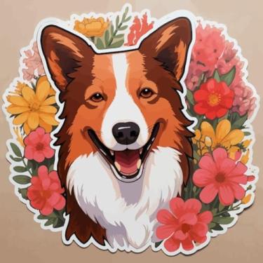 Imagem de Adesivo de Parede Infantil com Animais e Flores Decorativo para Quartos Crianças Kawaii 50x50cm