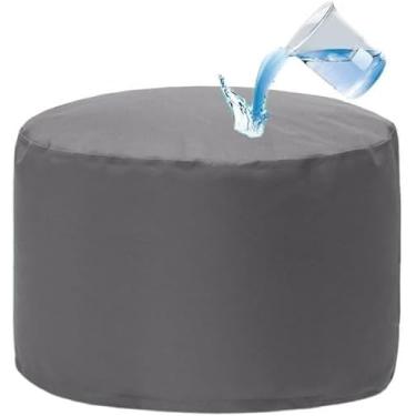 Imagem de Pufe Redondo Impermeável Puff Puff Sem Enchimento Saco De Feijão Interior Externo Pufe Armazenamento De Fezes Para Pés Otomano Para Acampamento De Jardim Praia, Grey, D30cm-empty cover