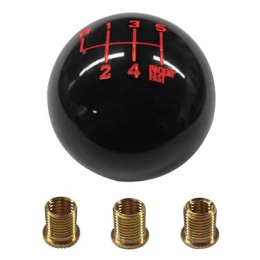 Imagem de UHANBUT Maçaneta de mudança de marcha de carro de 6 velocidades, manípulo de câmbio de carro com adaptadores M8X1.25/M10X1.5/M10X1.25, substituição de cabeça de manete de mudança de bola de resina