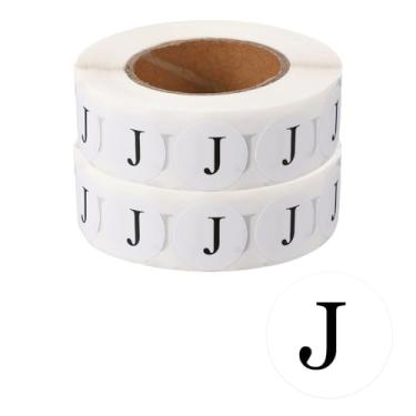 Imagem de PATIKIL Etiqueta de inventário, 1600 peças de etiqueta autoadesiva com letra J de 0,75 polegadas para inventário de organização de escritório de armazém, 800 peças/rolo, 2 rolos