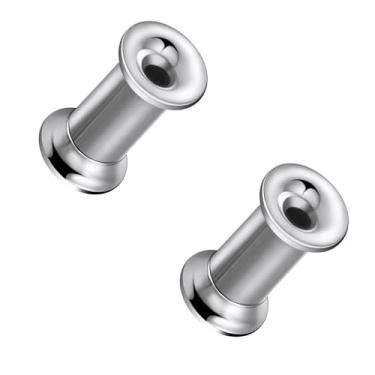 Imagem de Ruifan Calibres para orelhas ASTM F136 titânio alargador duplo alargador parafuso alargador de orelha kit alargadores piercing para mulheres homens 00G prata