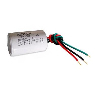 Imagem de Capacitor 3 Fios Metalizados P/ Motor 1.5Uf + 2Uf250 Vac Mvm