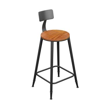 Imagem de Bancos de bar altos banco de bar de ferro forjado encosto nórdico banco de bar moda moderna casa restaurante cozinha cafeteria cadeira decorativa balcão de cozinha banco de bar (cor: D) (latão)