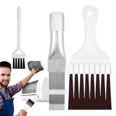 Imagem de Pente de barbatana de ar condicionado, escova de batedor de limpeza de bobina de geladeira, ferramenta de limpeza de bobina CA de radiador evaporador para duto doméstico e condicionamento de