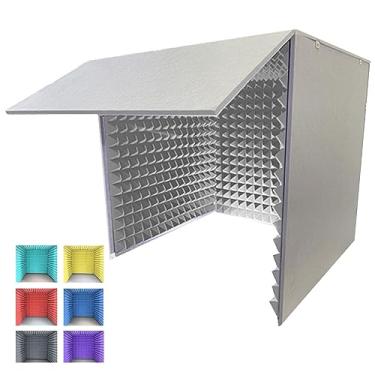 Imagem de Estúdio de gravação portátil, cabine de isolamento de microfone, gabinete à prova de som para estúdio doméstico para gravação de música (gris)