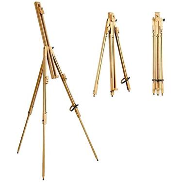 Imagem de Cavalete dobrável portátil para esboço cavalete profissional de pintura a óleo cavalete vertical de dupla finalidade cavalete de madeira maciça para esboço ao ar livre cavalete de beleza