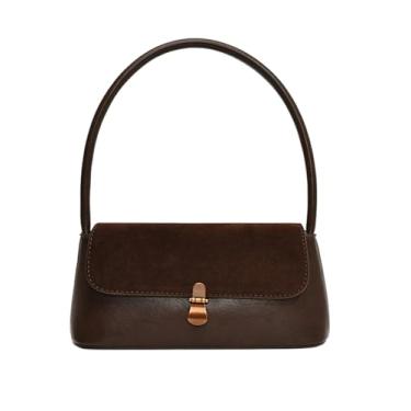 Imagem de SweatyRocks Bolsas de ombro femininas vintage Y2K couro axila bolsa alça superior embreagens, Marrom café, one_size, Macio