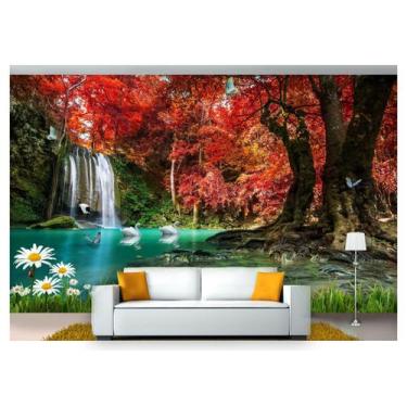 Imagem de Papel De Parede Cachoeiras Animais Pássaros 3D 7,50M² Xch03 - Você Dec