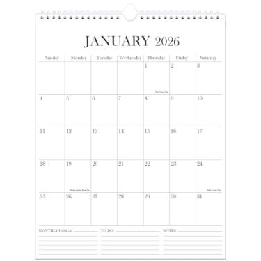 Imagem de Calendário 2025-2026 - Calendário de parede de 20 meses de novembro de 2025 a junho de 2027, agenda de parede com papel grosso, 30,5 x 36,8 cm, preto