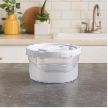 Imagem de Pote Redondo Tampa Rosca Porta Alimentos Mantimentos 2 Litros Plasutil