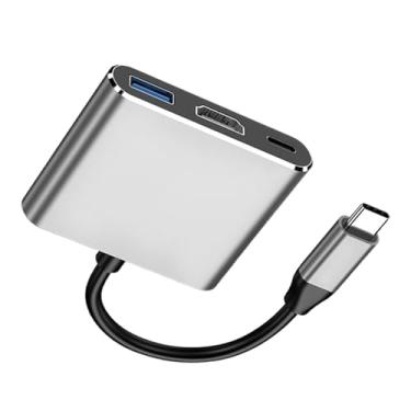 Imagem de Hub USB C, adaptador divisor USB C | 3 portas 3.0 Hub 5GBps Transmissão 4K C Adaptador PD 100W para pen drive de laptop