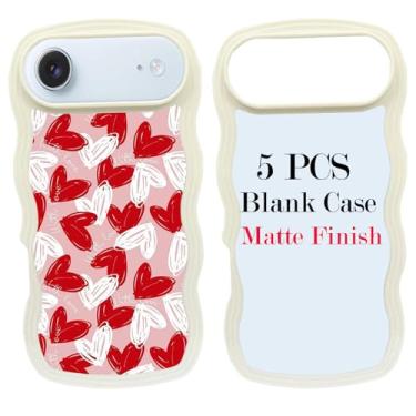 Imagem de JUSTRY 5 peças de capa de telefone em branco por sublimação em branco para impressão compatível com iPhone Air, capa protetora de borracha personalizada com prensa térmica DIY + inserção fosca fácil