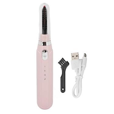 Imagem de Modelador de cílios aquecido profissional inteligente com 3 engrenagens de temperatura recarregável modelador de cílios elétrico para uso doméstico performance de palco cosplay (Rosa)
