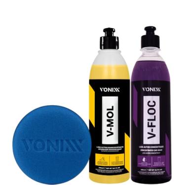 Imagem de Kit Vonixx Shampoo Automotivo V-Floc, V-Mol e Aplicador Vonixx